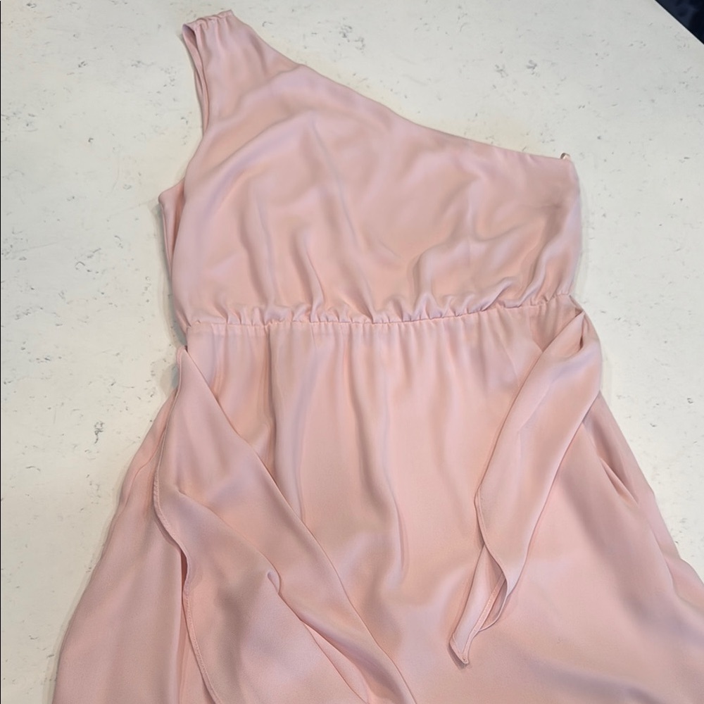 Elegant Pink One-Shoulder Dress